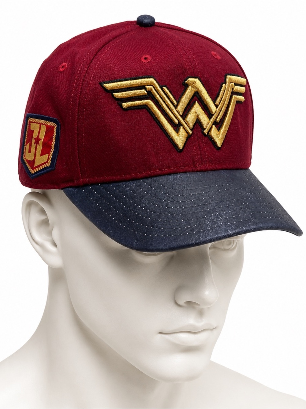 DC Comics Wonder Woman Snapback Hat Cap Red Gold JL Logo Unisex Adult Superhero